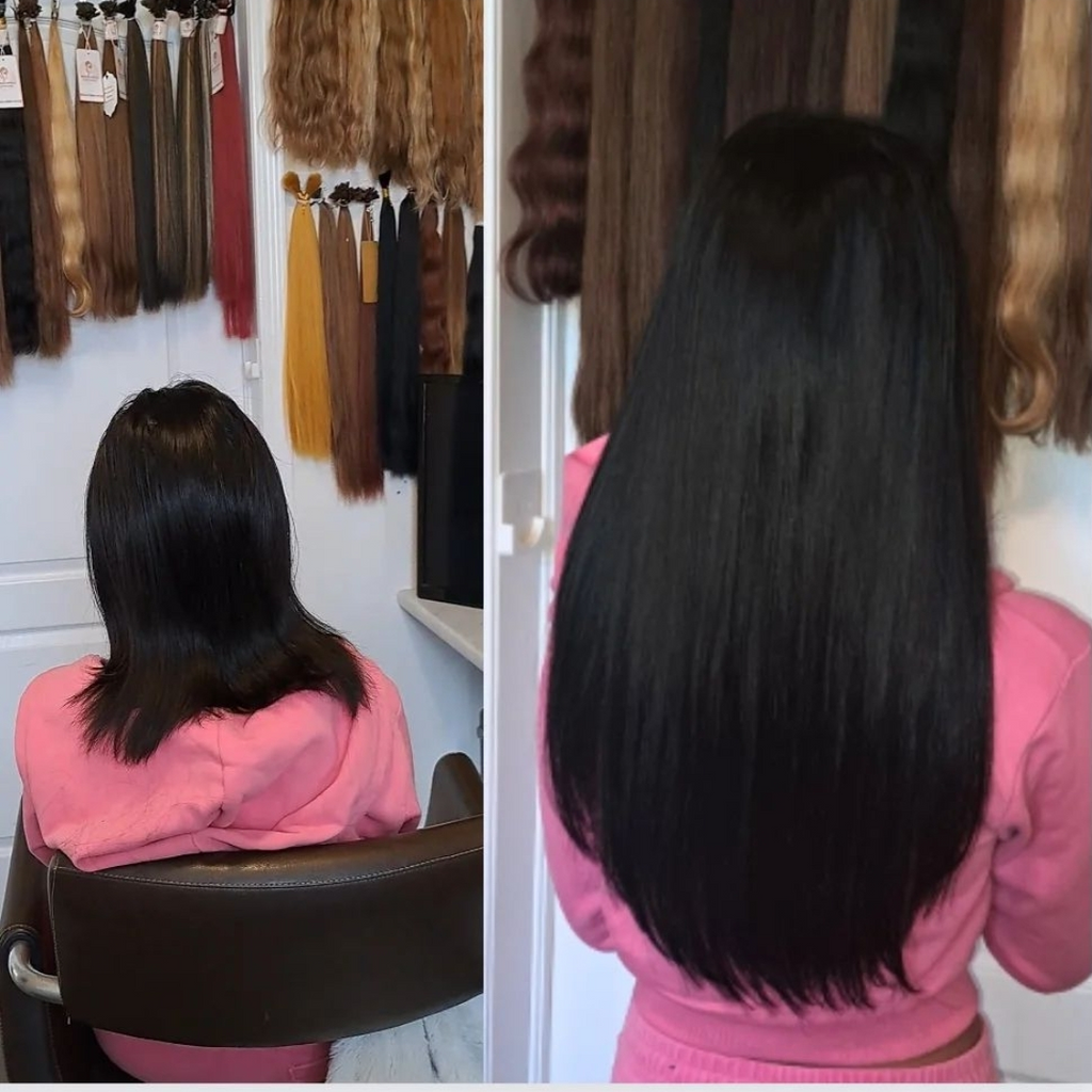 Jet Black Fusion Hair Extensions 100% Remy Human Hair fusion Extensions - Utips/Flat tips Hair Canadare Bonded