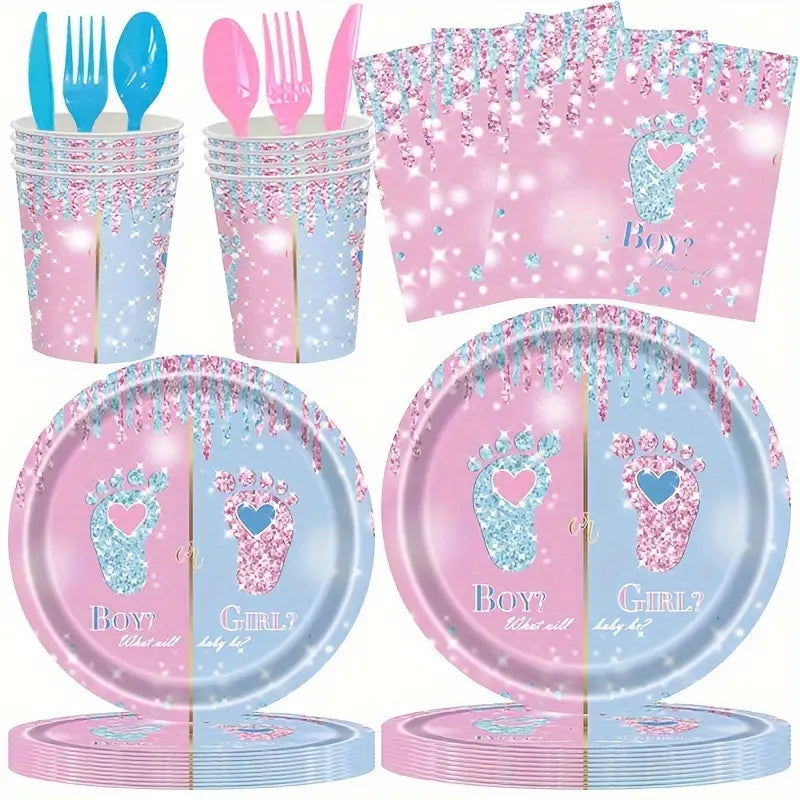 Gender Reveal Party - Table set charger Plates collection