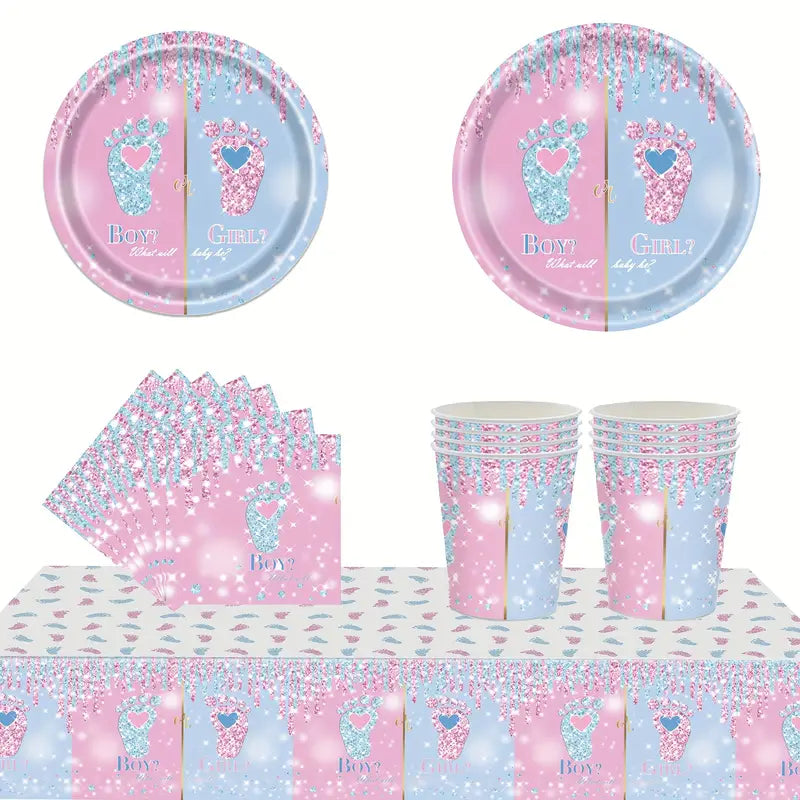 Gender Reveal Party - Table set charger Plates collection
