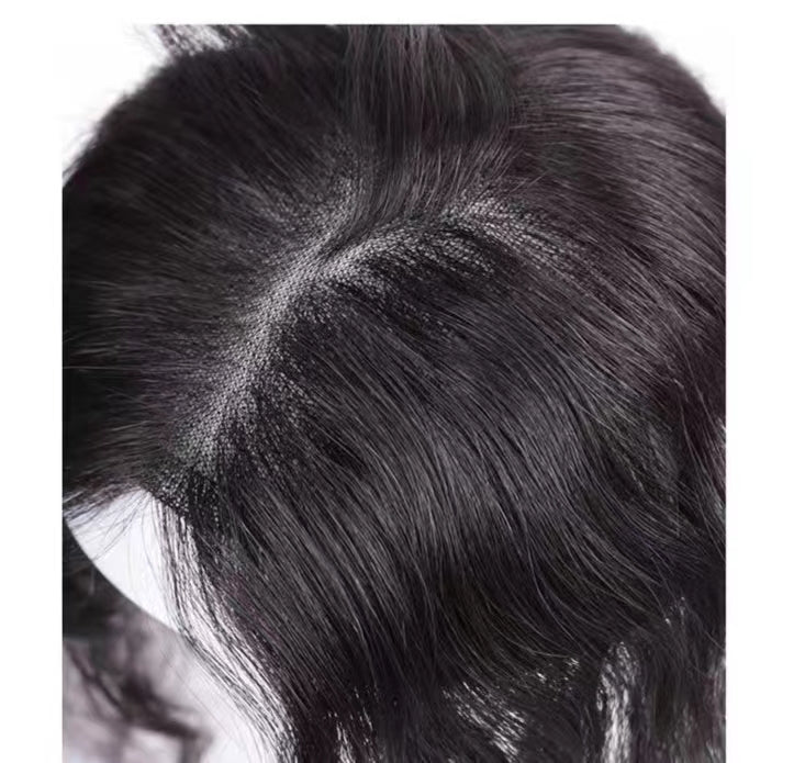 100% Remy Human Hair Lace base pre-plucked Transparent lace hair Topper