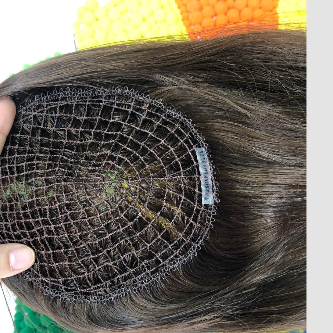 Dark Brown 100% Brazilian Human Hair Fishnet base hair Topper