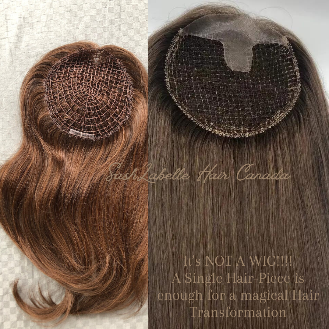 Dark Brown 100% Brazilian Human Hair Fishnet base hair Topper