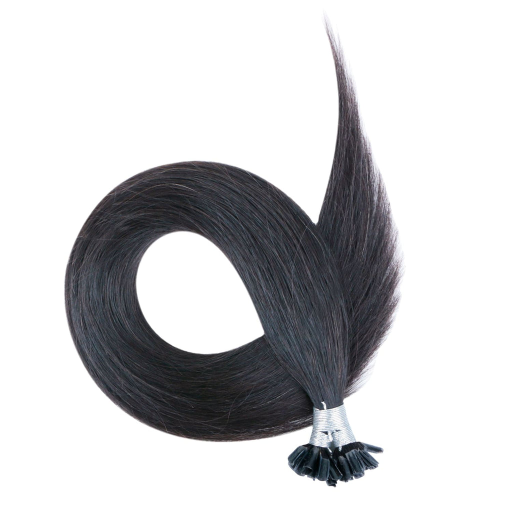 Jet Black Fusion Hair Extensions 100% Remy Human Hair fusion Extensions - Utips/Flat tips Hair Canadare Bonded