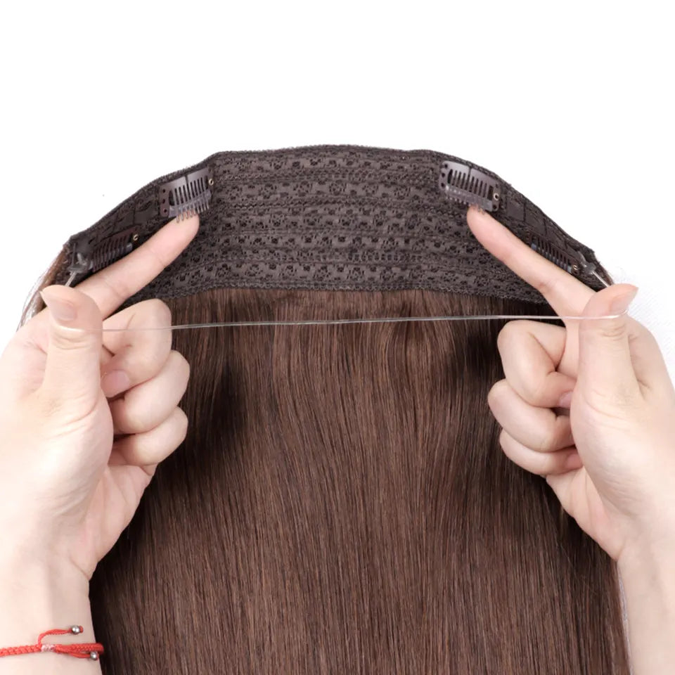 Invisible Wire Halo Hair Extension - Chocolate Brown- 100% Remy Human Hair