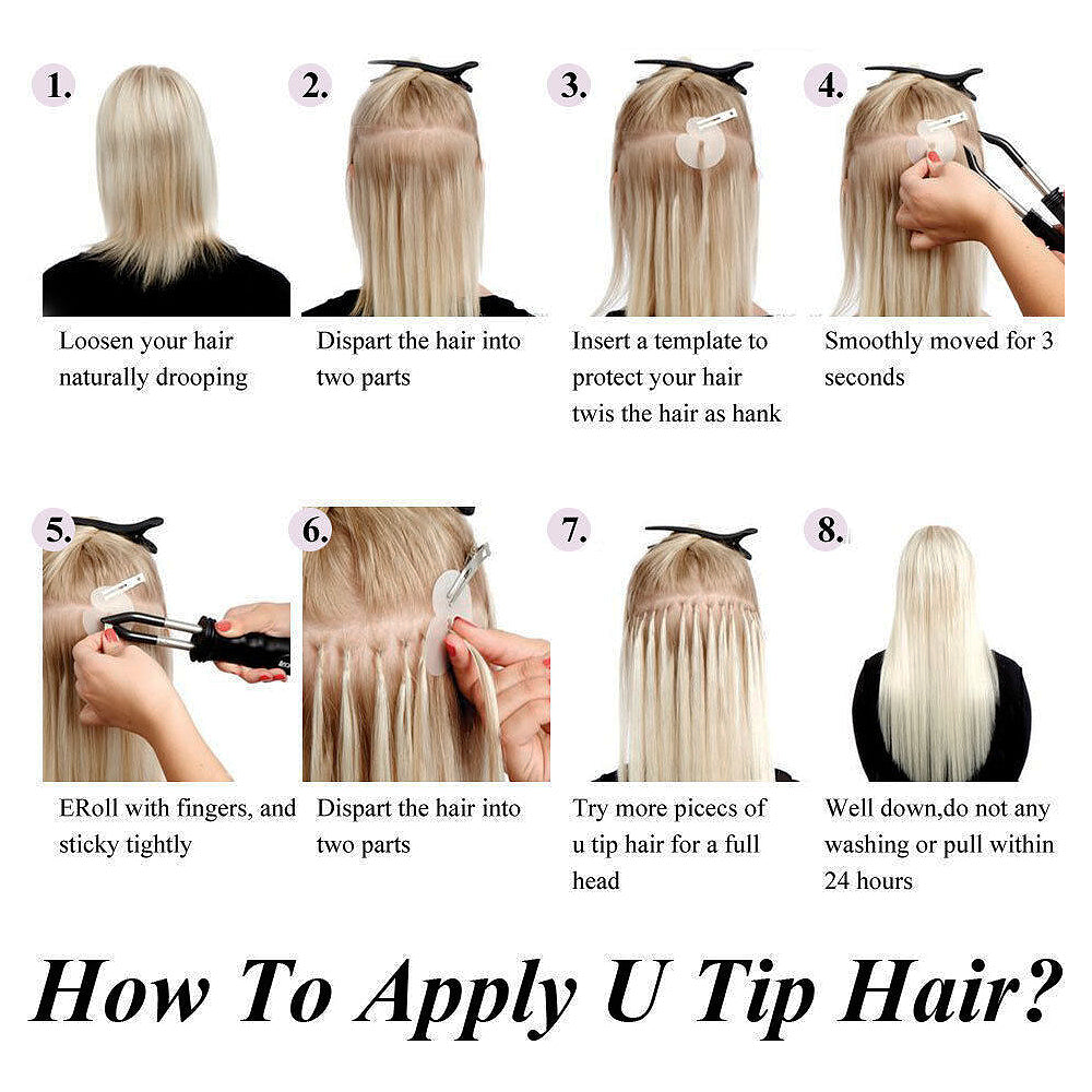 #8/22 Ash Brown/Beach Blonde Highlights k-tips Pre-bonded Fusion Hair Extensions 100% Remy Human Hair fusion Extensions - Utips/Flat tips Hair Canadare Bonded