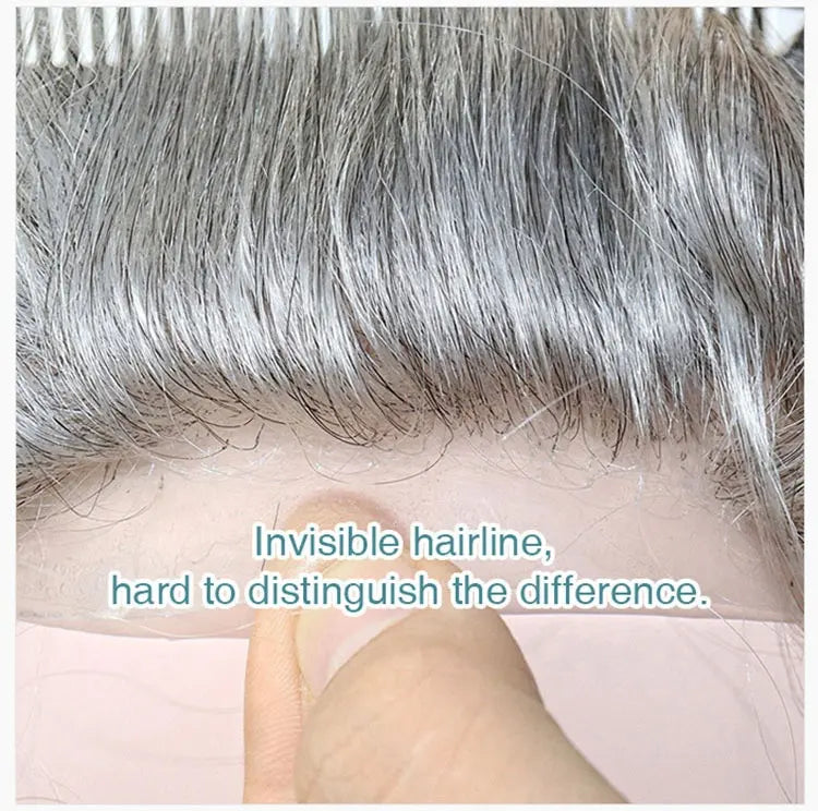 Poly Skin Hair Patchers Toupee Human Hairpiece for Natural hairline - Brown Color