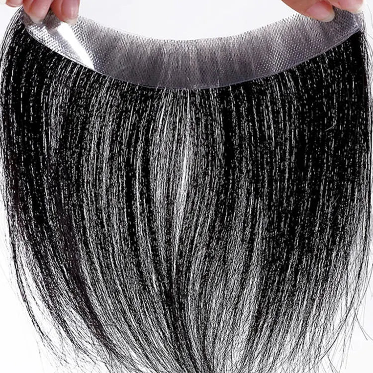 Poly Skin Hair Patchers Toupee Human Hairpiece for Natural hairline - Silver Blonde color