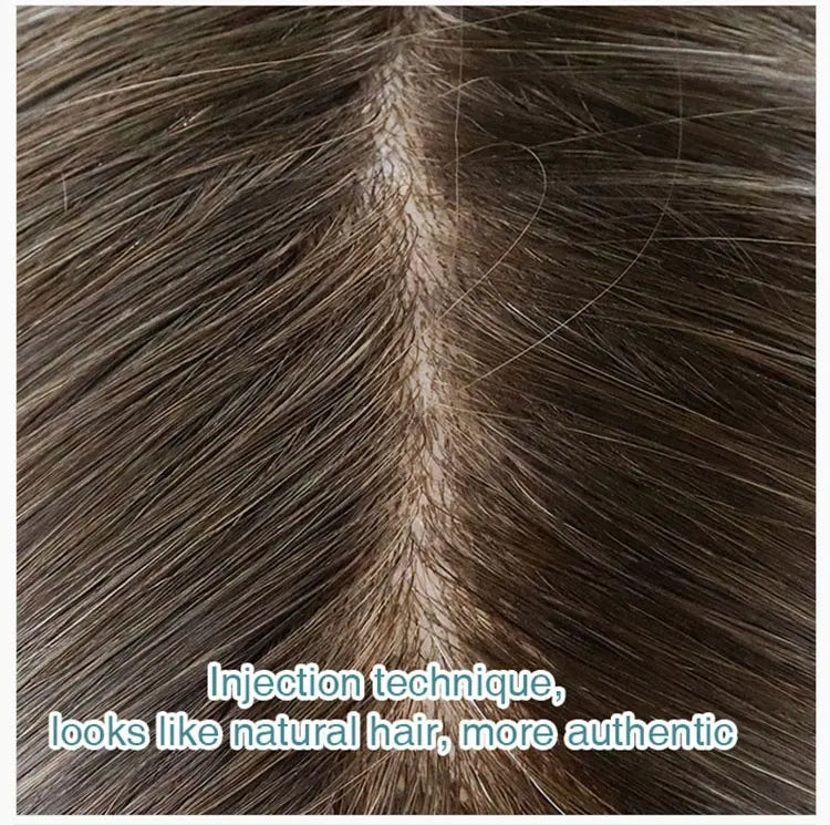 Jet Black 80% grey Toupee Monofilament Lace Top With Natural Hair Line - Thin Skin Toupee Hair Piece 0.12mm Injected Poly Skin Toupee 100% European Human Hair 8''x10'' - Natural Hairline. 1B# Off Black)
