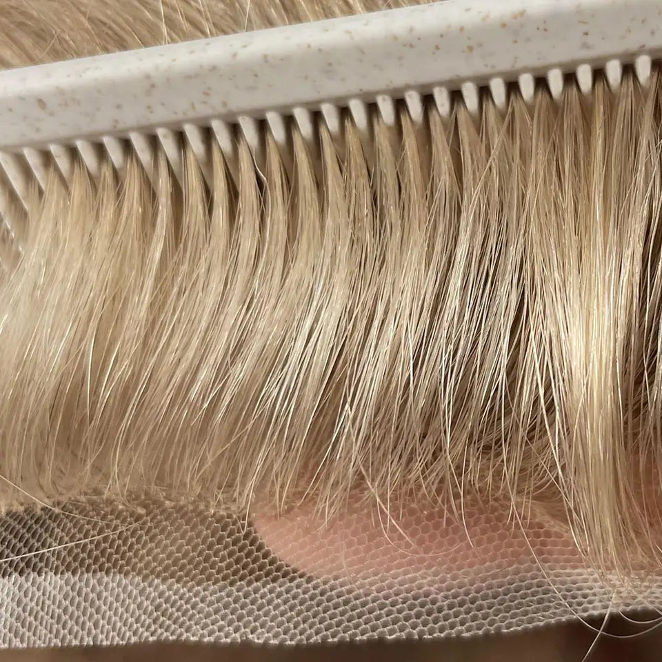 Poly Skin Hair Patchers Toupee Human Hairpiece for Natural hairline - Natural Blonde color