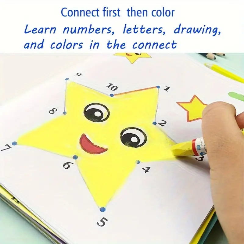3-6 Year Old Numbers + Drawing Workbook + free Colored Pencil Crayons
