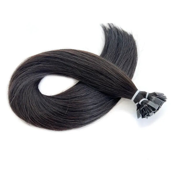Jet Black Fusion Hair Extensions 100% Remy Human Hair fusion Extensions - Utips/Flat tips Hair Canadare Bonded