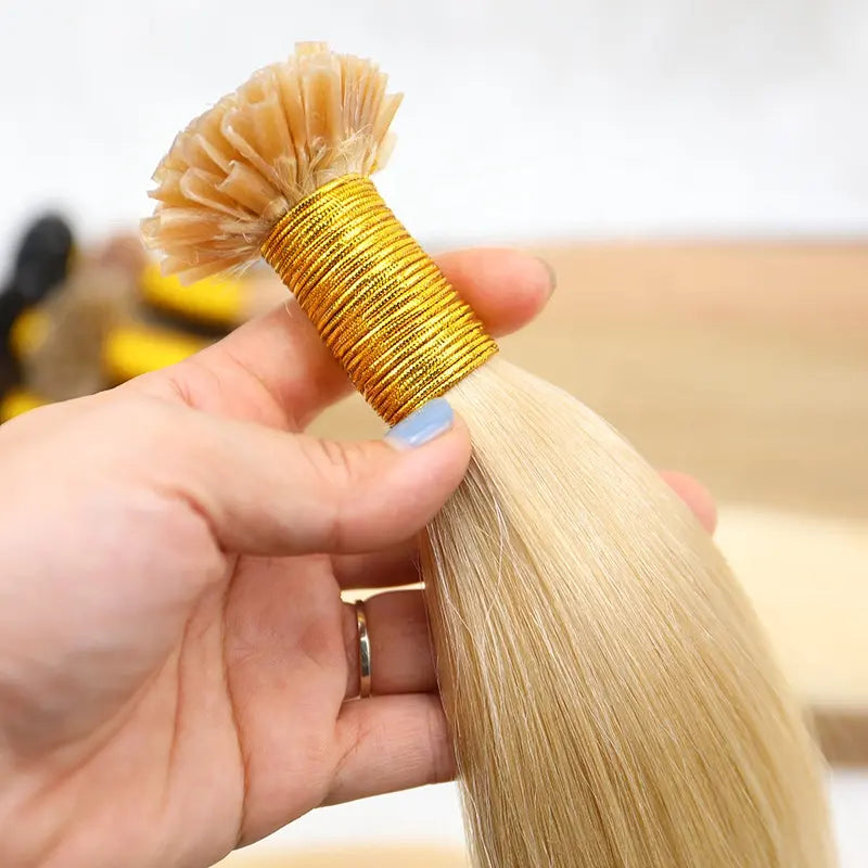 #613 -  Platinum Blonde Fusion Hair Extensions 100% Remy Human Hair fusion Extensions - Utips/Flat tips Hair Canada