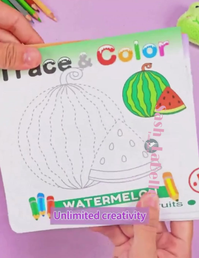 3-6 Year Old Drawing Workbook + free Colored Pencil Crayons