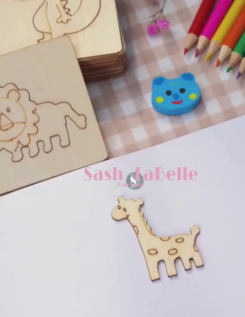 Wooden drawing stencils + plain sketchbook + free Colored Pencil Crayons