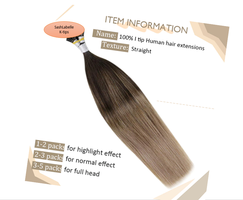 Ombre-Balayage Highlight Fusion Hair Extensions 100% Remy Human Hair fusion Extensions - Utips/Flat tips Hair Canada
