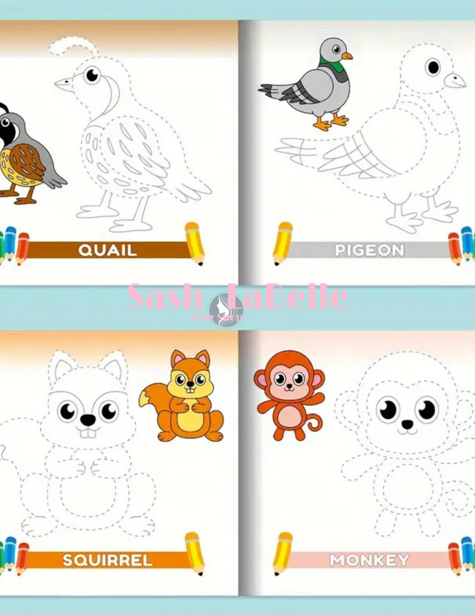 3-6 Year Old Drawing Workbook + free Colored Pencil Crayons