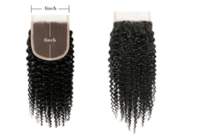 100% Brazilian Human Hair -3Pcs curly | Plus 4"x 4" Lace Closure - SashBeauty
