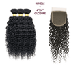 100% Brazilian Human Hair -3Pcs curly | Plus 4"x 4" Lace Closure - SashBeauty