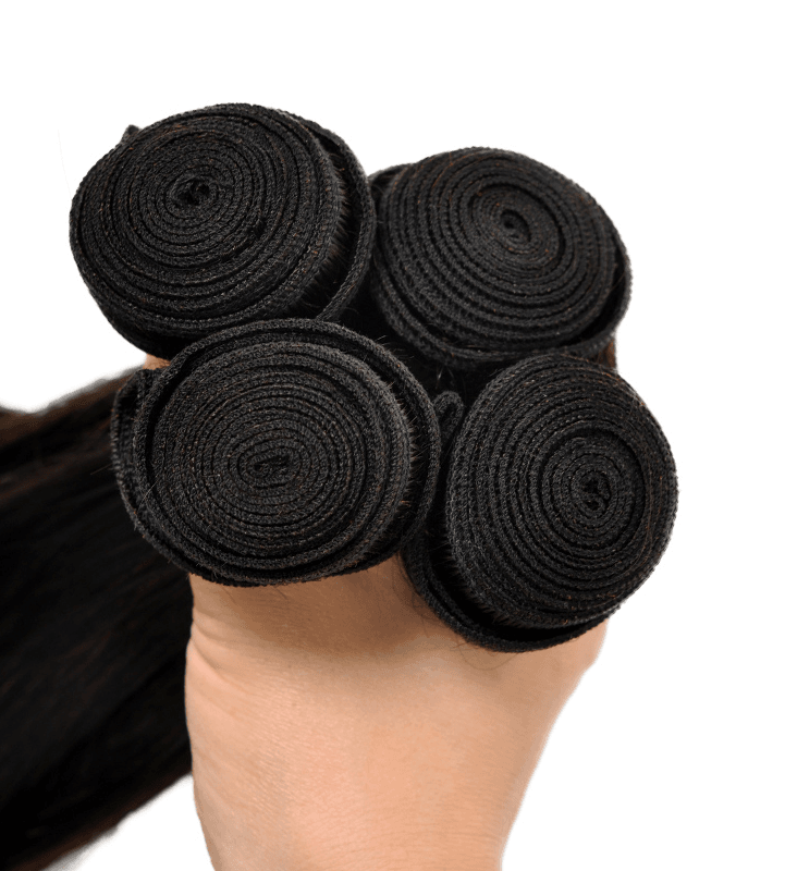 100% Brazilian Human Hair -3Pcs Yaki Straight | Plus 2"x 6" Lace Closure - SashBeauty