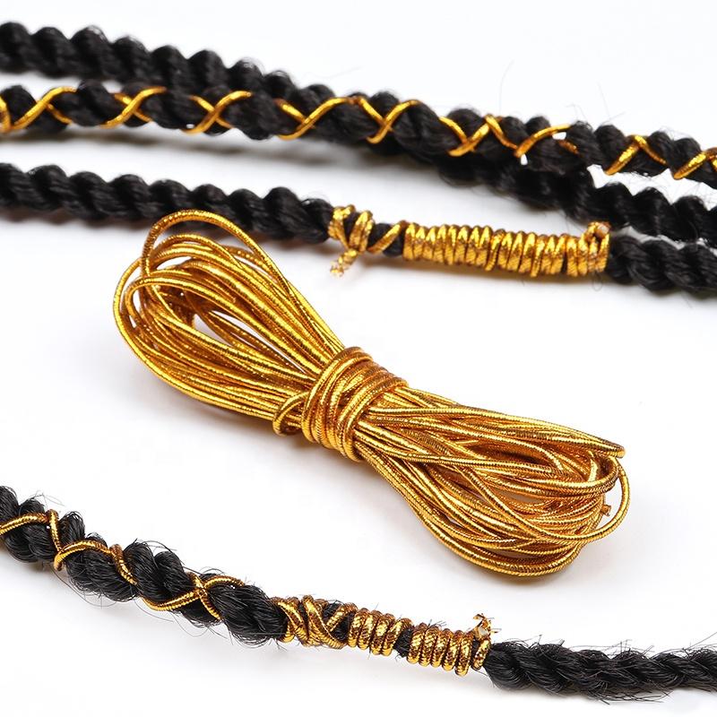 10m/pc 1mm Golden/Silver Metallic Cord Thread for Braids - SashBeauty