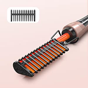 Electric Hot Comb, for Wigs & Beard, Anti-Scald Straightening Comb with Keratin & Argan Oil Infused Teeth, Temperatures Adjustable, 60 Min Auto Shut Off