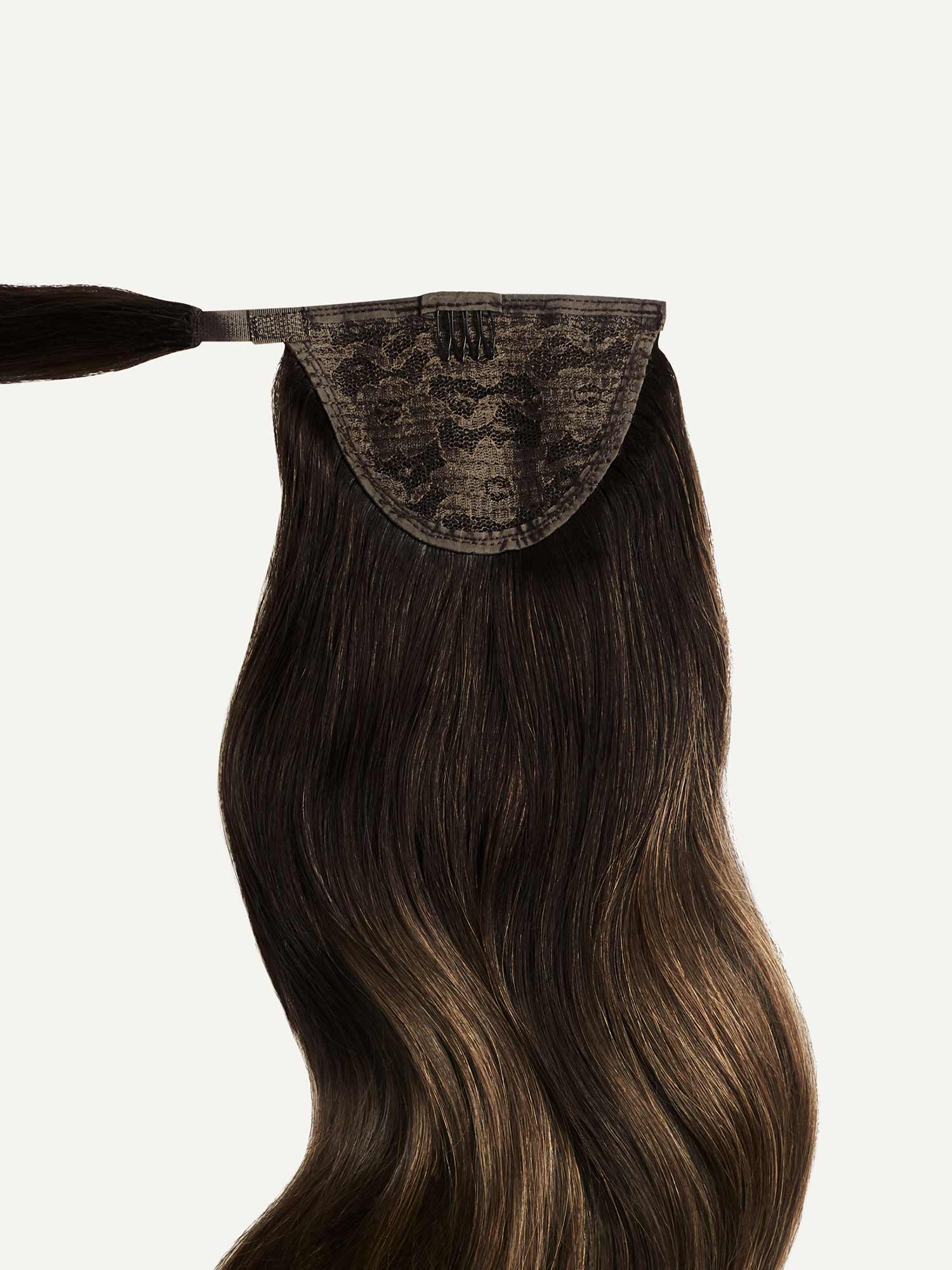 Mocha Brown Balayage Ponytail Hair 100% Remy Human Hair Extension