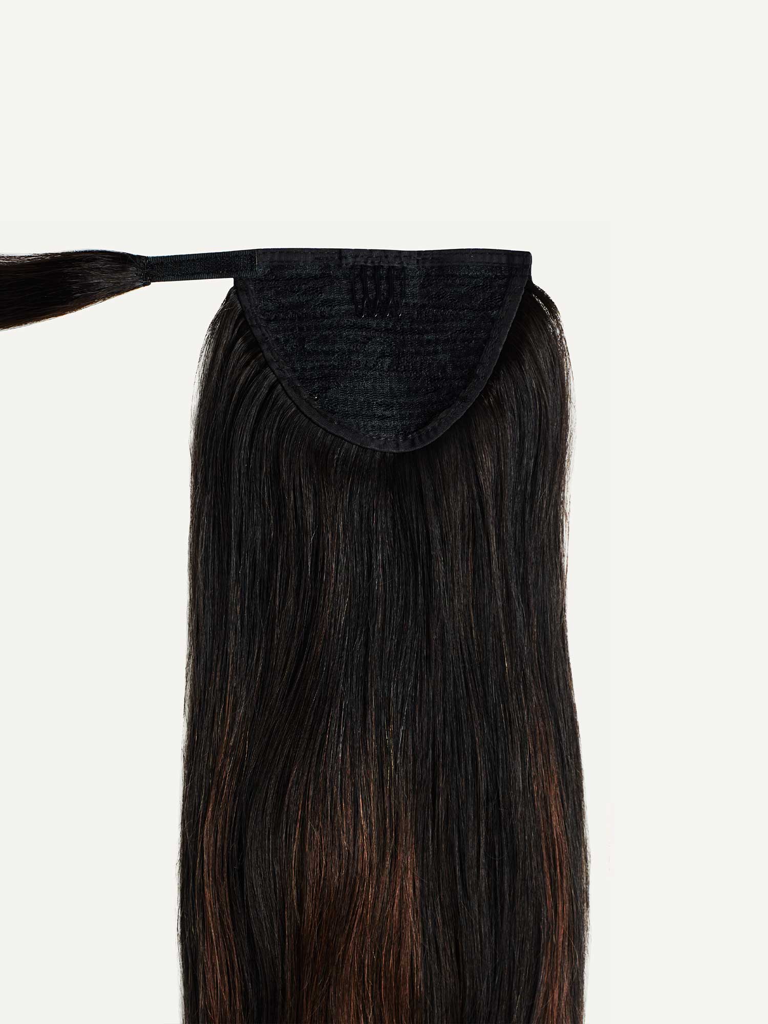 BUY 2 - Off Black with Brown Highlights Ponytail Hair + ONE-PIECE HALO hair (60g)