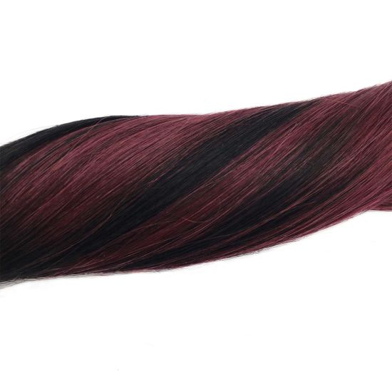 100% Remy Human Hair European #1B/99J Balayage Tape-In Hair Extensions (55g - 175g)