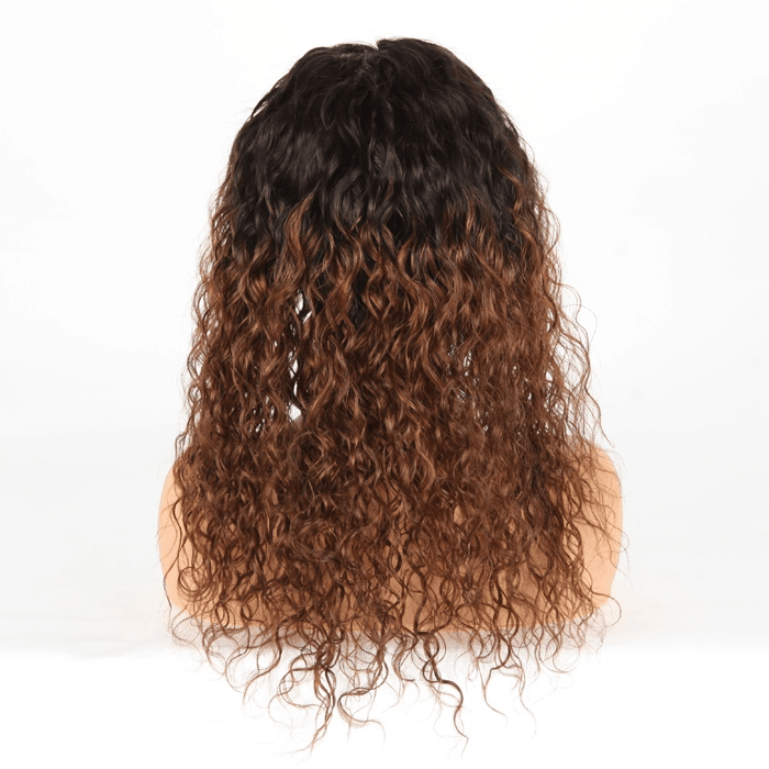18"- HD Swiss Lace Frontal\ Curly Wig - Color Ombre - SashBeauty