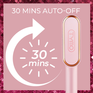 Electric TYMO Ring Pink Hair Straightener Brush - Hair Straightening Iron with Built-in Comb, 20s Fast Heating & 5 Temp Settings & Anti-Scald, Perfect for Professional Salon at Home