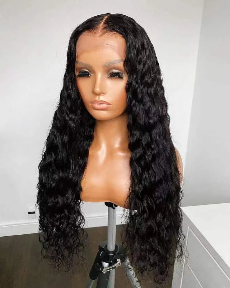 24-30" Unprocessed Lace Frontal Wig - Dark Brown