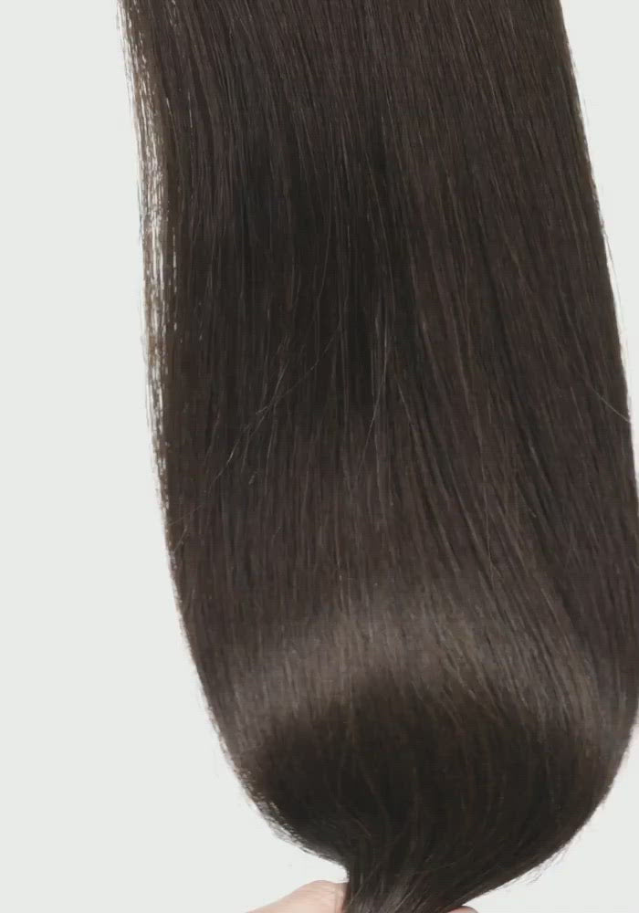 100% Remy Human Hair Extensions European Auburn Brown Highlights Tape-In Hair Extensions (55g - 175g)