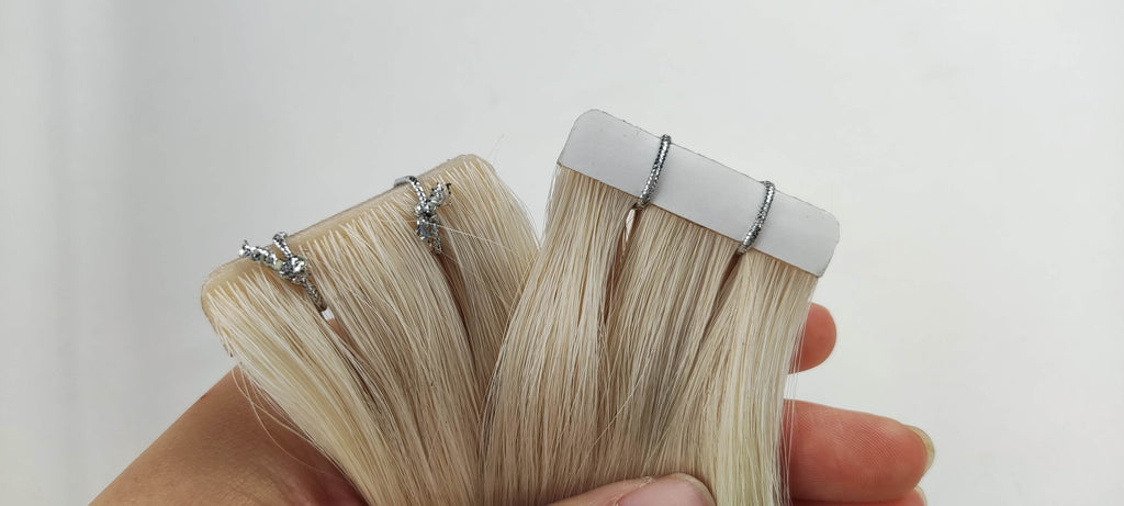 Invisible Injection tape -in Extension - Bleach-White blonde hair extensions