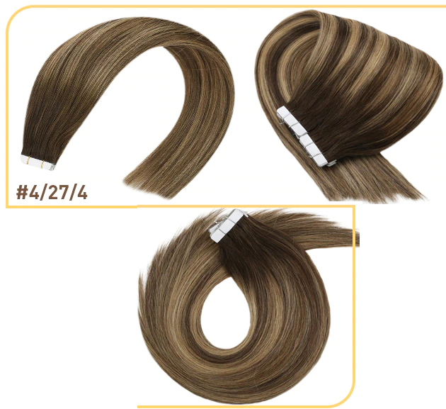 100% Remy Human Hair European P4/27/4 Balayage Tape-In Hair Extensions (55g - 175g)