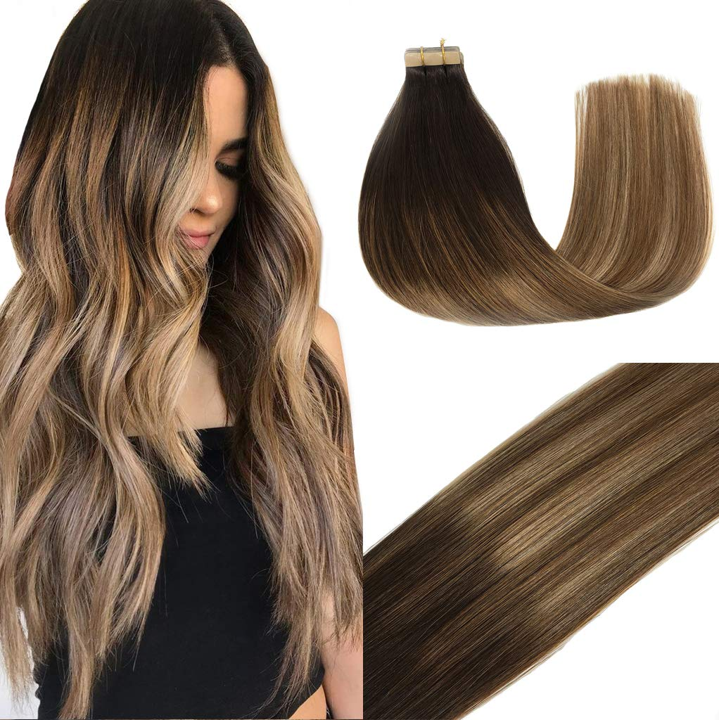 100% Remy Human Hair European P4/27/4 Balayage Tape-In Hair Extensions (55g - 175g)
