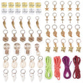 60PCS/Set Jewelry Hair Cuffs Metal Hair Braiding Beads - SashBeauty