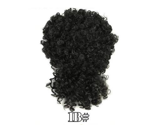 8" High Puff Afro Kinky with Bangs - Off Black - SashBeauty