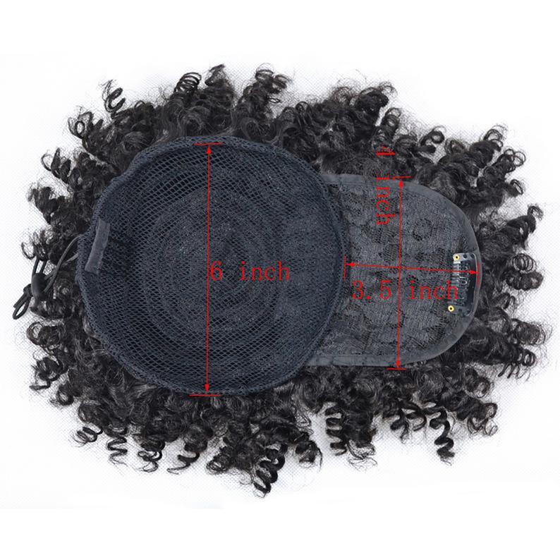8" High Puff Afro Kinky with Bangs - Off Black - SashBeauty