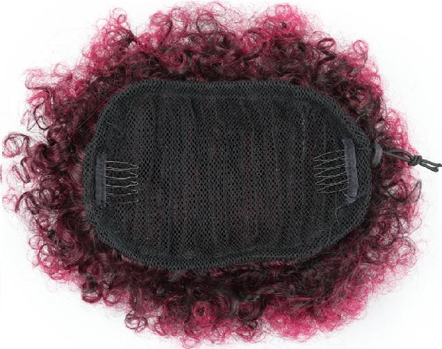 8" Kinky Coily Ponytail Drawstring Hair Extension -Burgundy - SashBeauty