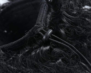8" Kinky Coily Ponytail Drawstring Hair Extension - Off Black - SashBeauty