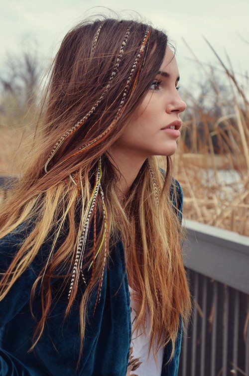 18" yellow/Gold rooster feather hair extensions Kit