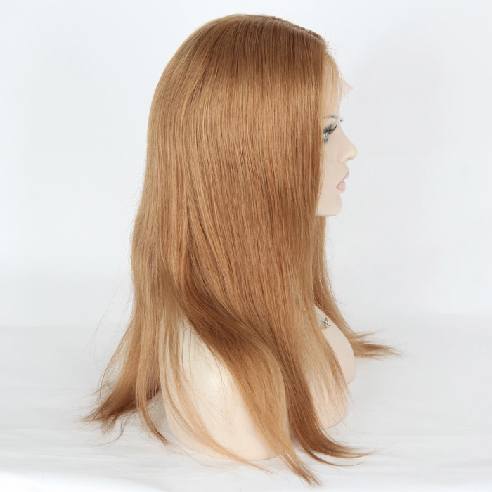 20" - 100% Remy Human HD Lace Frontal\ Natural Straight Wig- Color 8