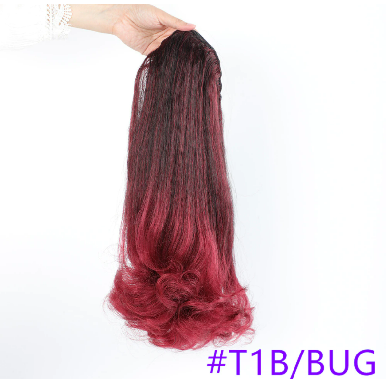 Burgundy Afro Kinky Texture Drawstring Ponytail