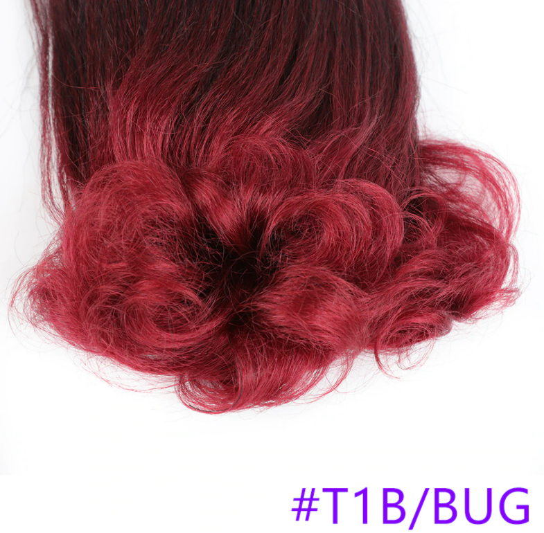 Burgundy Afro Kinky Texture Drawstring Ponytail