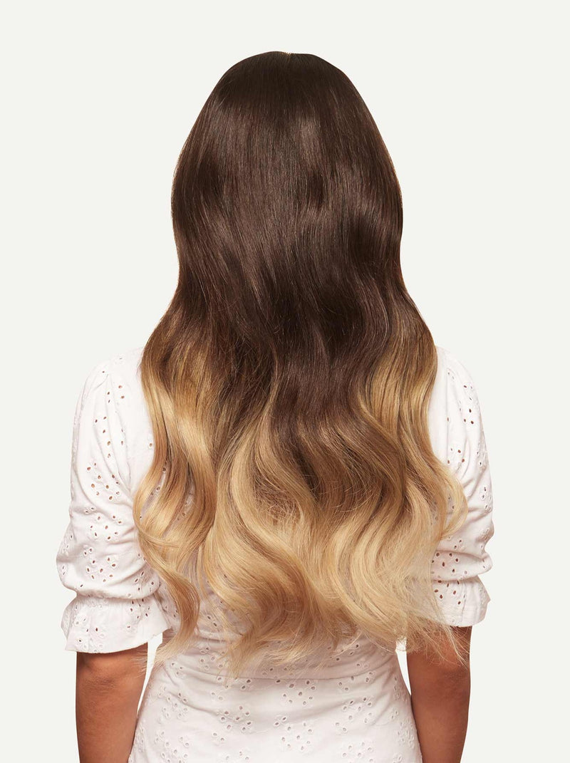 Classic Dark Brown Ombre 100% Clip-In Remy Hair Extensions