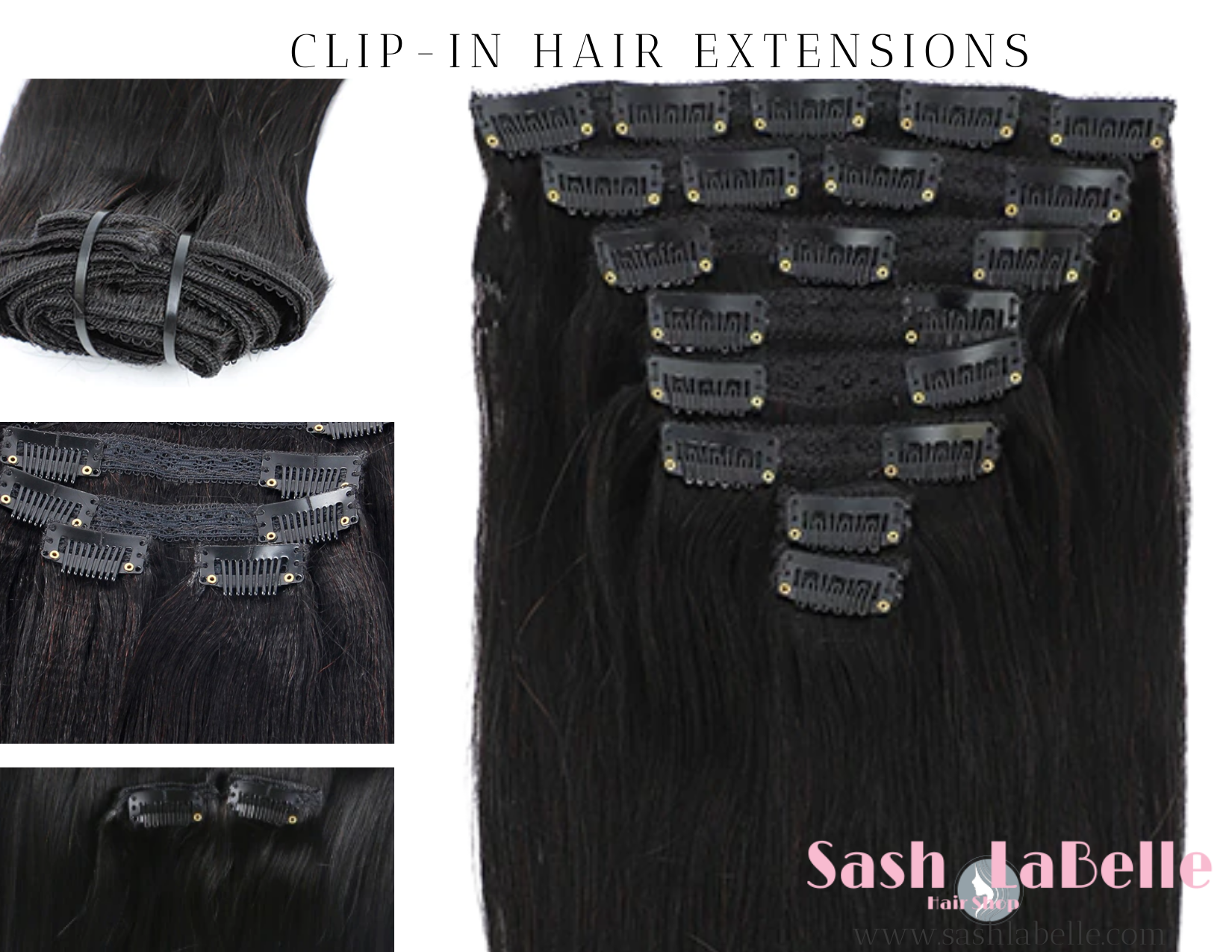 Off Black 100% Human Hair Clip-In Remy Hair Extensions