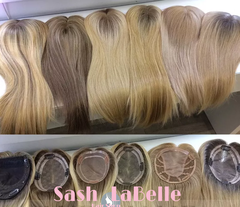 Level 6 brown with baby caramel highlights 100% Premium Mongolian Silk Base front mono-topper Canada