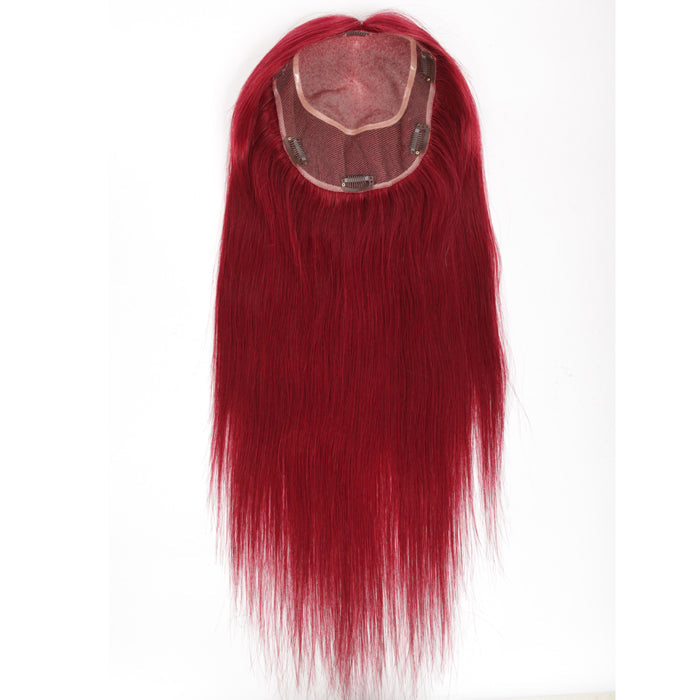 100% Human Hair Topper Chocolate Brown balayage color