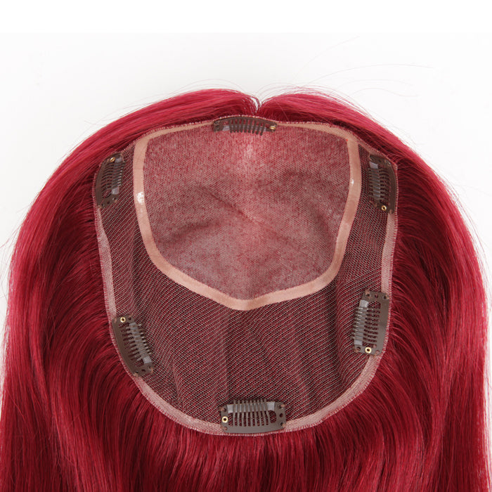 100% Human Hair Topper Chocolate Brown balayage color