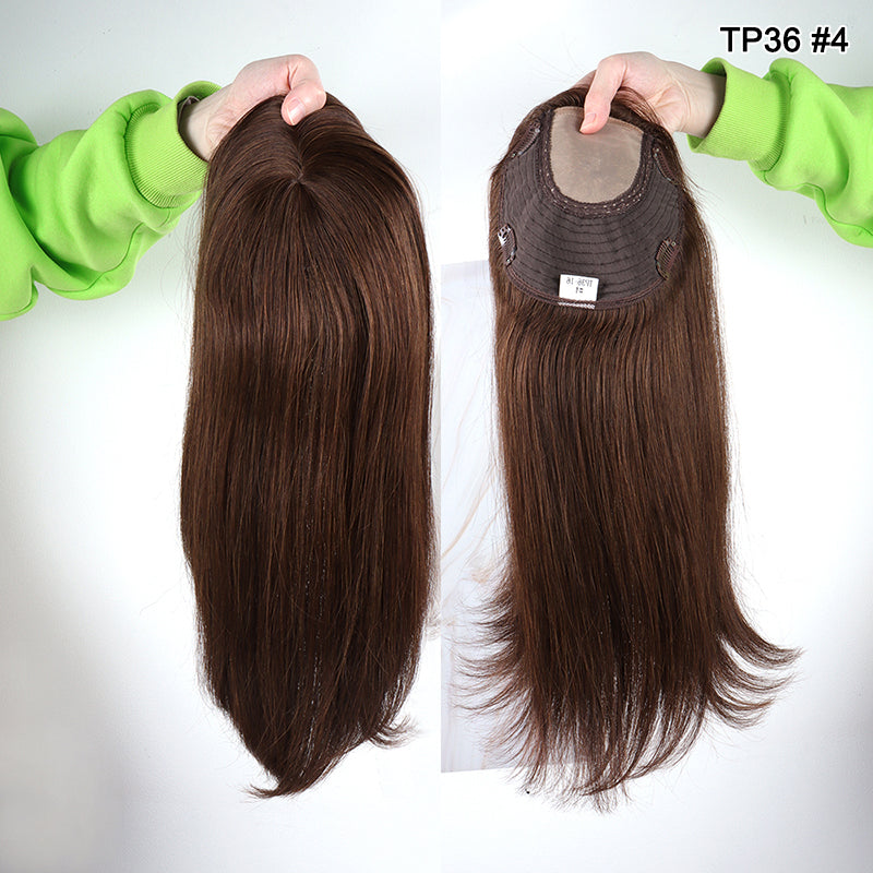 100% Remy Human  Silk Base Hair Topper - 6" by 6.5"